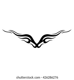 Tattoo tribal lower back vector design. Simple logo. Individual designer isolated element for decorating the body of women and girls waist, back and stomach and other body parts. Abstract illustration