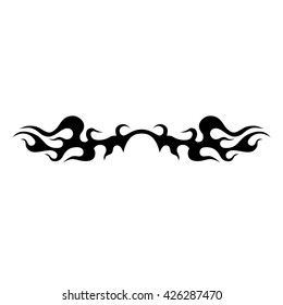 Tattoo tribal lower back vector design. Simple logo. Individual designer isolated element for decorating the body of women and girls waist, back and stomach and other body parts. Abstract illustration