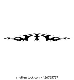 Tattoo tribal lower back vector design. Simple logo. Individual designer isolated element for decorating the body of women and girls waist, back and stomach and other body parts. Abstract illustration