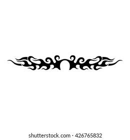 Tattoo tribal lower back vector design. Simple logo. Individual designer isolated element for decorating the body of women and girls waist, back and stomach and other body parts. Abstract illustration