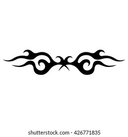 Tattoo tribal lower back vector design. Simple logo. Individual designer isolated element for decorating the body of women and girls waist, back and stomach and other body parts. Abstract illustration