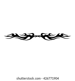 Tattoo tribal lower back vector design. Simple logo. Individual designer isolated element for decorating the body of women and girls waist, back and stomach and other body parts. Abstract illustration