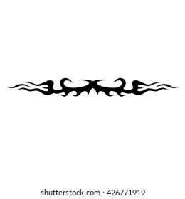 Tattoo tribal lower back vector design. Simple logo. Individual designer isolated element for decorating the body of women and girls waist, back and stomach and other body parts. Abstract illustration