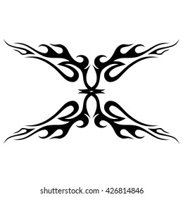 Tattoo tribal lower back vector. Simple logo. Individual designer isolated element for decorating the body of women and girls waist, back and stomach and other body parts. Abstract illustration.