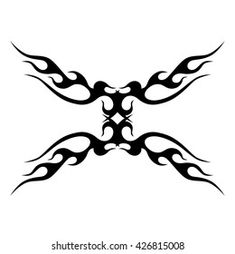 Tattoo tribal lower back vector. Simple logo. Individual designer isolated element for decorating the body of women and girls waist, back and stomach and other body parts. Abstract illustration.