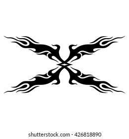 Tattoo tribal lower back vector. Simple logo. Individual designer isolated element for decorating the body of women and girls waist, back and stomach and other body parts. Abstract illustration.