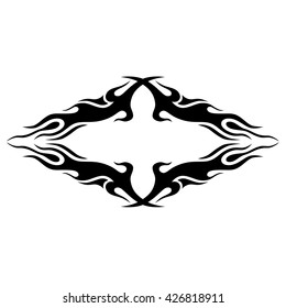 Tattoo tribal lower back vector. Simple logo. Individual designer isolated element for decorating the body of women and girls waist, back and stomach and other body parts. Abstract illustration.