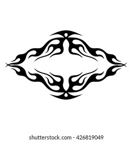 Tattoo tribal lower back vector. Simple logo. Individual designer isolated element for decorating the body of women and girls waist, back and stomach and other body parts. Abstract illustration.