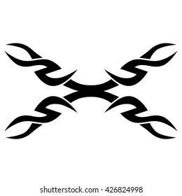 Tattoo tribal lower back vector. Simple logo. Individual designer isolated element for decorating the body of women and girls waist, back and stomach and other body parts. Abstract illustration.