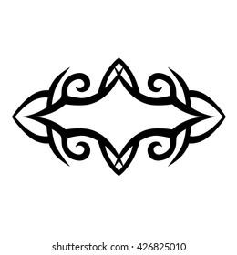 Tattoo tribal lower back vector. Simple logo. Individual designer isolated element for decorating the body of women and girls waist, back and stomach and other body parts. Abstract illustration.