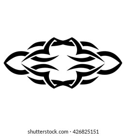 Tattoo tribal lower back vector. Simple logo. Individual designer isolated element for decorating the body of women and girls waist, back and stomach and other body parts. Abstract illustration.