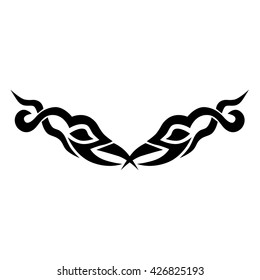 Tattoo tribal lower back vector. Simple logo. Individual designer isolated element for decorating the body of women and girls waist, back and stomach and other body parts. Abstract illustration.