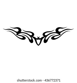 Tattoo tribal lower back vector. Simple logo. Individual designer isolated element for decorating the body of women and girls waist, back and stomach and other body parts. Abstract illustration.
