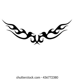 Tattoo tribal lower back vector. Simple logo. Individual designer isolated element for decorating the body of women and girls waist, back and stomach and other body parts. Abstract illustration.