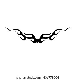 Tattoo tribal lower back vector. Simple logo. Individual designer isolated element for decorating the body of women and girls waist, back and stomach and other body parts. Abstract illustration.
