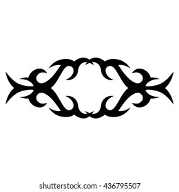Tattoo tribal lower back vector. Simple logo. Individual designer isolated element for decorating the body of women and girls waist, back and stomach and other body parts. Abstract illustration.