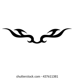 Tattoo tribal lower back vector design. Simple logo. Individual designer isolated element for decorating the body of women and girls waist, back and stomach and other body parts. Abstract illustration