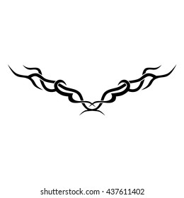 Tattoo tribal lower back vector design. Simple logo. Individual designer isolated element for decorating the body of women and girls waist, back and stomach and other body parts. Abstract illustration