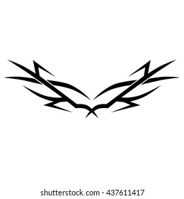 Tattoo tribal lower back vector design. Simple logo. Individual designer isolated element for decorating the body of women and girls waist, back and stomach and other body parts. Abstract illustration