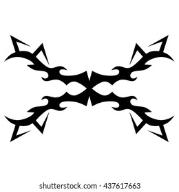 Tattoo tribal lower back vector design. Simple logo. Individual designer isolated element for decorating the body of women and girls waist, back and stomach and other body parts. Abstract illustration