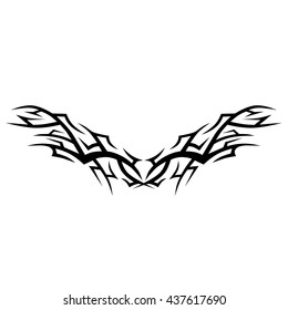 Tattoo tribal lower back vector design. Simple logo. Individual designer isolated element for decorating the body of women and girls waist, back and stomach and other body parts. Abstract illustration