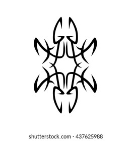 Tattoo tribal lower back vector design. Simple logo. Individual designer isolated element for decorating the body of women and girls waist, back and stomach and other body parts. Abstract illustration
