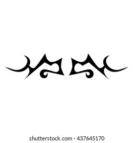 Tattoo tribal lower back vector. Simple logo. Individual designer isolated element for decorating the body of women and girls waist, back and stomach and other body parts. Abstract illustration.