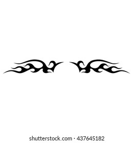 Tattoo tribal lower back vector. Simple logo. Individual designer isolated element for decorating the body of women and girls waist, back and stomach and other body parts. Abstract illustration.