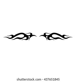 Tattoo tribal lower back vector. Simple logo. Individual designer isolated element for decorating the body of women and girls waist, back and stomach and other body parts. Abstract illustration.