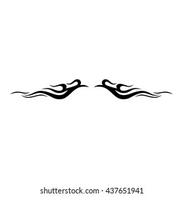 Tattoo tribal lower back vector. Simple logo. Individual designer isolated element for decorating the body of women and girls waist, back and stomach and other body parts. Abstract illustration.