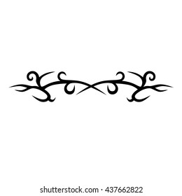 Tattoo tribal lower back vector. Simple logo. Individual designer isolated element for decorating the body of women and girls waist, back and stomach and other body parts. Abstract illustration.