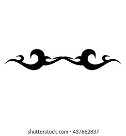 Tattoo tribal lower back vector. Simple logo. Individual designer isolated element for decorating the body of women and girls waist, back and stomach and other body parts. Abstract illustration.