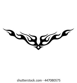 Tattoo tribal lower back vector. Simple logo. Individual designer isolated element for decorating the body of women and girls waist, back and stomach and other body parts. Abstract illustration.