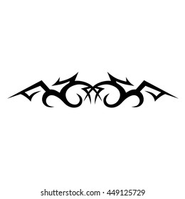 Tattoo tribal lower back vector. Simple logo. Individual designer isolated element for decorating the body of women and girls waist, back and stomach and other body parts. Abstract illustration.