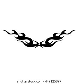 Tattoo tribal lower back vector. Simple logo. Individual designer isolated element for decorating the body of women and girls waist, back and stomach and other body parts. Abstract illustration.