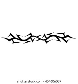 Tattoo tribal lower back vector. Simple logo. Individual designer isolated element for decorating the body of women and girls waist, back and stomach and other body parts. Abstract illustration.