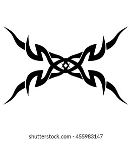 Tattoo tribal lower back vector. Simple logo. Individual designer isolated element for decorating the body of women and girls waist, back and stomach and other body parts. Abstract illustration.