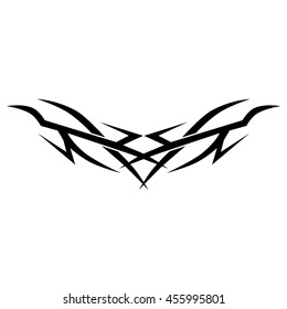 Tattoo tribal lower back vector. Simple logo. Individual designer isolated element for decorating the body of women and girls waist, back and stomach and other body parts. Abstract illustration.