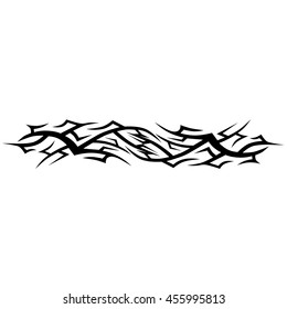 Tattoo tribal lower back vector. Simple logo. Individual designer isolated element for decorating the body of women and girls waist, back and stomach and other body parts. Abstract illustration.