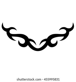 Tattoo tribal lower back vector. Simple logo. Individual designer isolated element for decorating the body of women and girls waist, back and stomach and other body parts. Abstract illustration.