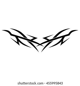 Tattoo tribal lower back vector. Simple logo. Individual designer isolated element for decorating the body of women and girls waist, back and stomach and other body parts. Abstract illustration.
