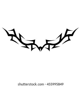Tattoo tribal lower back vector. Simple logo. Individual designer isolated element for decorating the body of women and girls waist, back and stomach and other body parts. Abstract illustration.