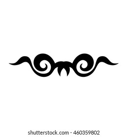 Tattoo tribal lower back vector. Simple logo. Individual designer isolated element for decorating the body of women and girls waist, back and stomach and other body parts. Abstract illustration.