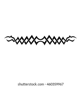 Tattoo tribal lower back vector. Simple logo. Individual designer isolated element for decorating the body of women and girls waist, back and stomach and other body parts. Abstract illustration.