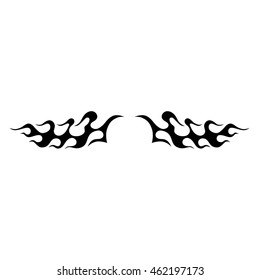 Tattoo tribal lower back vector. Simple logo. Individual designer isolated element for decorating the body of women and girls waist, back and stomach and other body parts. Abstract illustration.