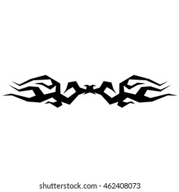 Tattoo tribal lower back vector. Simple logo. Individual designer isolated element for decorating the body of women and girls waist, back and stomach and other body parts. Abstract illustration.
