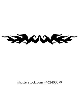 Tattoo tribal lower back vector. Simple logo. Individual designer isolated element for decorating the body of women and girls waist, back and stomach and other body parts. Abstract illustration.