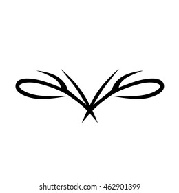 Tattoo tribal lower back vector. Simple logo. Individual designer isolated element for decorating the body of women and girls waist, back and stomach and other body parts. Abstract illustration.