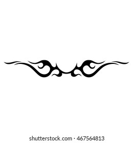 Tattoo tribal lower back vector. Simple logo. Individual designer isolated element for decorating the body of women and girls waist, back and stomach and other body parts. Abstract illustration.