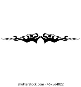 Tattoo tribal lower back vector. Simple logo. Individual designer isolated element for decorating the body of women and girls waist, back and stomach and other body parts. Abstract illustration.